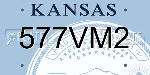 577VM2 Kansas License Plate