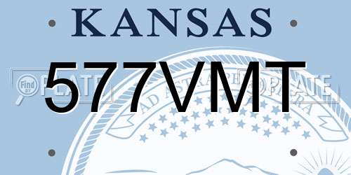 577VMT Kansas License Plate