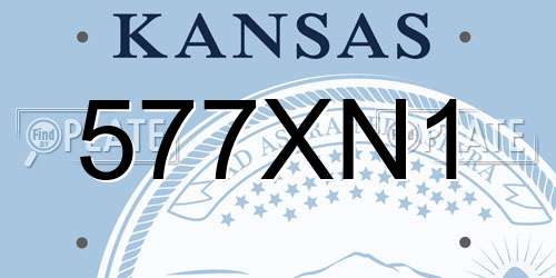 577XN1 Kansas License Plate