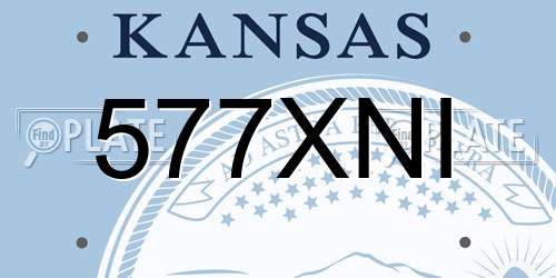 577XNI Kansas License Plate