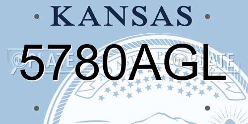 5780AGL Kansas License Plate