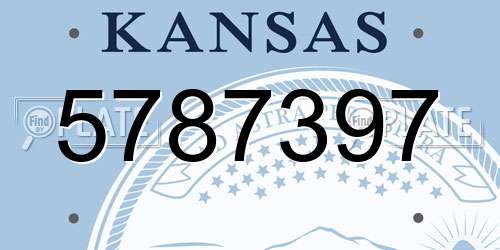 5787397 Kansas License Plate