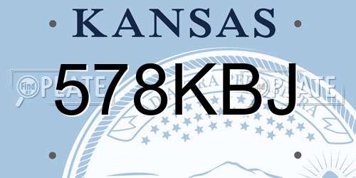 578KBJ Kansas License Plate
