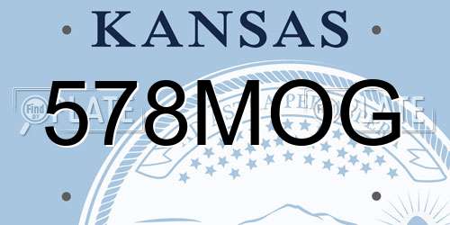 578MOG Kansas License Plate