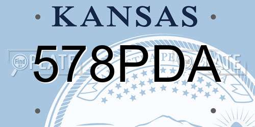 578PDA Kansas License Plate