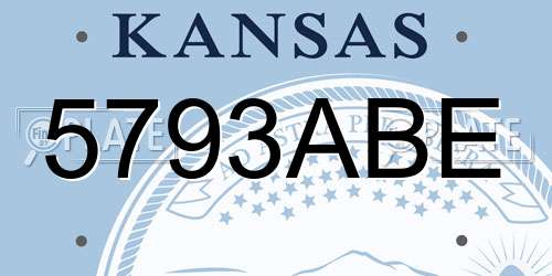 5793ABE Kansas License Plate