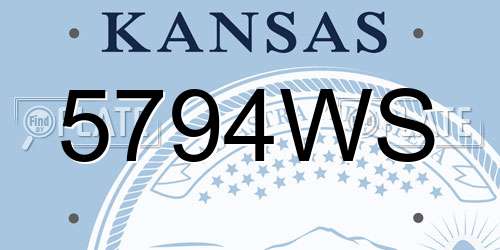 5794WS Kansas License Plate