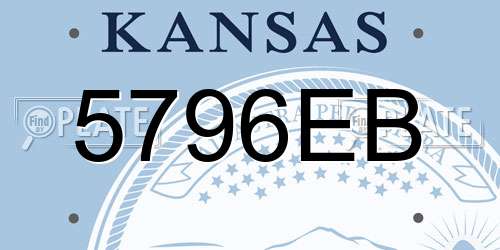 5796EB Kansas License Plate