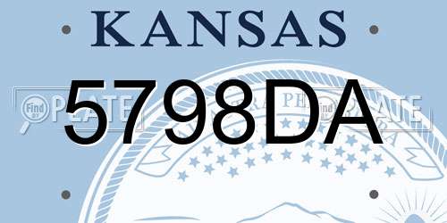 5798DA Kansas License Plate