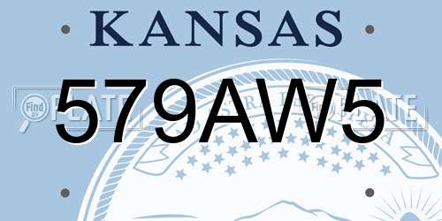 579AW5 Kansas License Plate