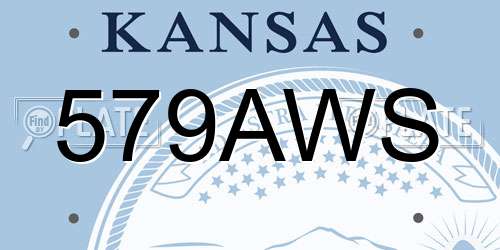 579AWS Kansas License Plate