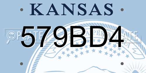 579BD4 Kansas License Plate