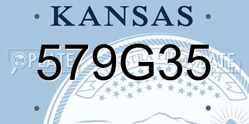 579G35 Kansas License Plate