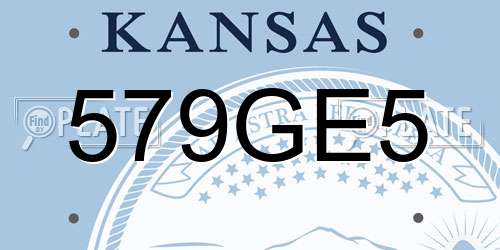 579GE5 Kansas License Plate