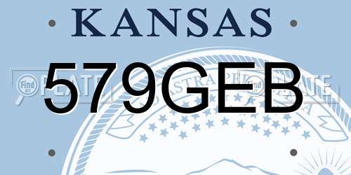 579GEB Kansas License Plate