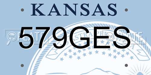 579GES Kansas License Plate