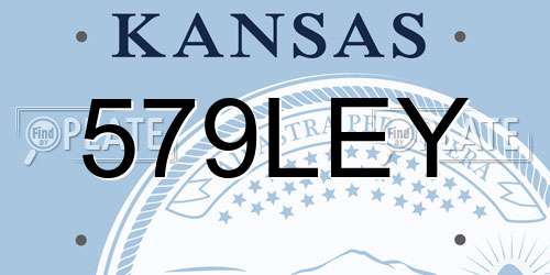 579LEY Kansas License Plate