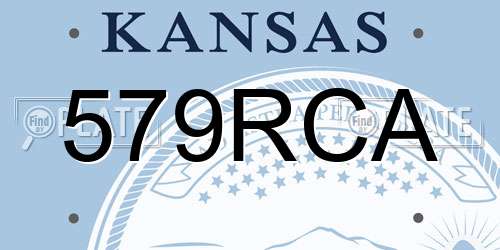 579RCA Kansas License Plate