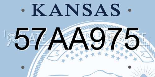 57AA975 Kansas License Plate