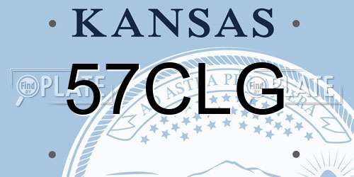 57CLG Kansas License Plate