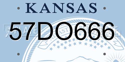 57DO666 Kansas License Plate