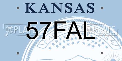57FAL Kansas License Plate