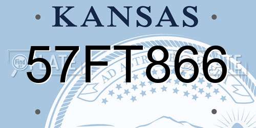 57FT866 Kansas License Plate