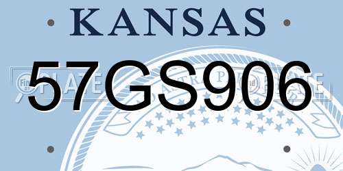 57GS906 Kansas License Plate