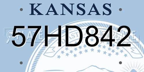 57HD842 Kansas License Plate