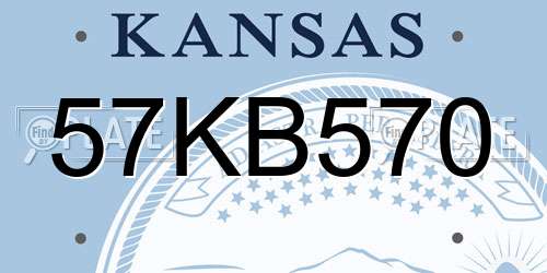57KB570 Kansas License Plate