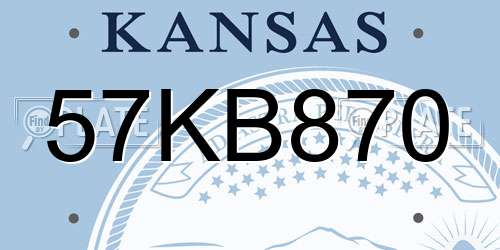 57KB870 Kansas License Plate