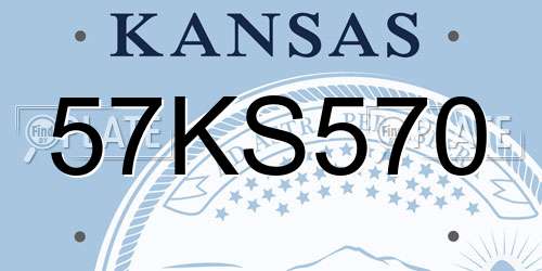 57KS570 Kansas License Plate