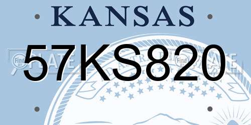 57KS820 Kansas License Plate