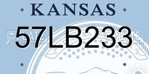 57LB233 Kansas License Plate