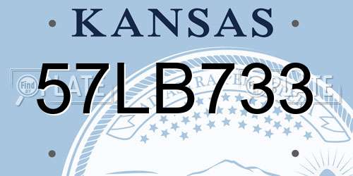 57LB733 Kansas License Plate