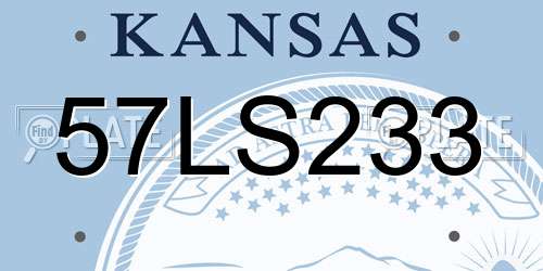 57LS233 Kansas License Plate