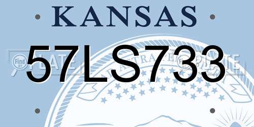 57LS733 Kansas License Plate