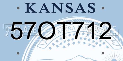 57OT712 Kansas License Plate