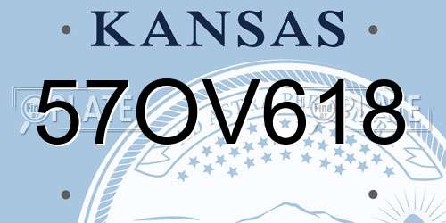57OV618 Kansas License Plate