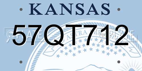 57QT712 Kansas License Plate