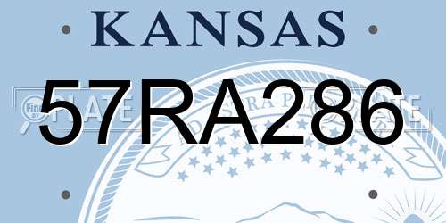 57RA286 Kansas License Plate