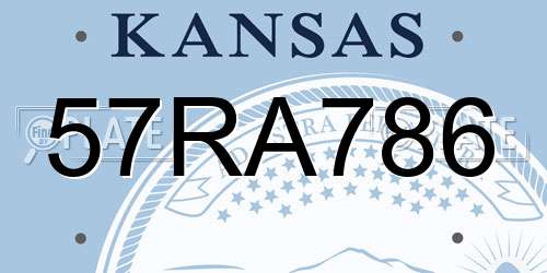 57RA786 Kansas License Plate