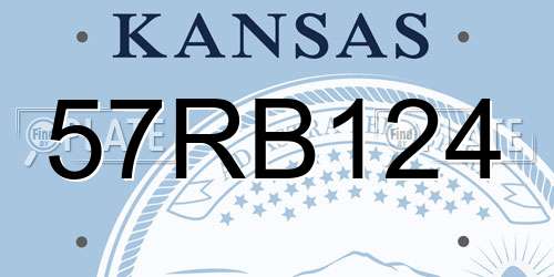 57RB124 Kansas License Plate