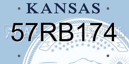 57RB174 Kansas License Plate