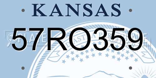 57RO359 Kansas License Plate