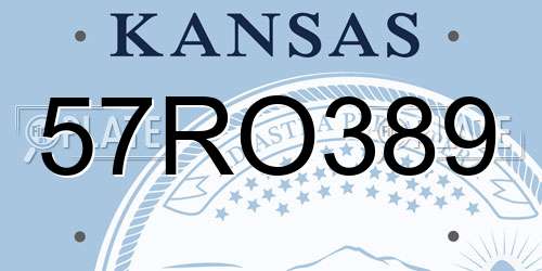 57RO389 Kansas License Plate