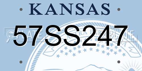 57SS247 Kansas License Plate