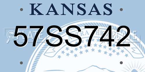 57SS742 Kansas License Plate