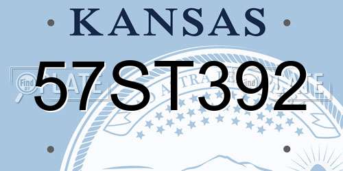 57ST392 Kansas License Plate