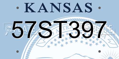 57ST397 Kansas License Plate